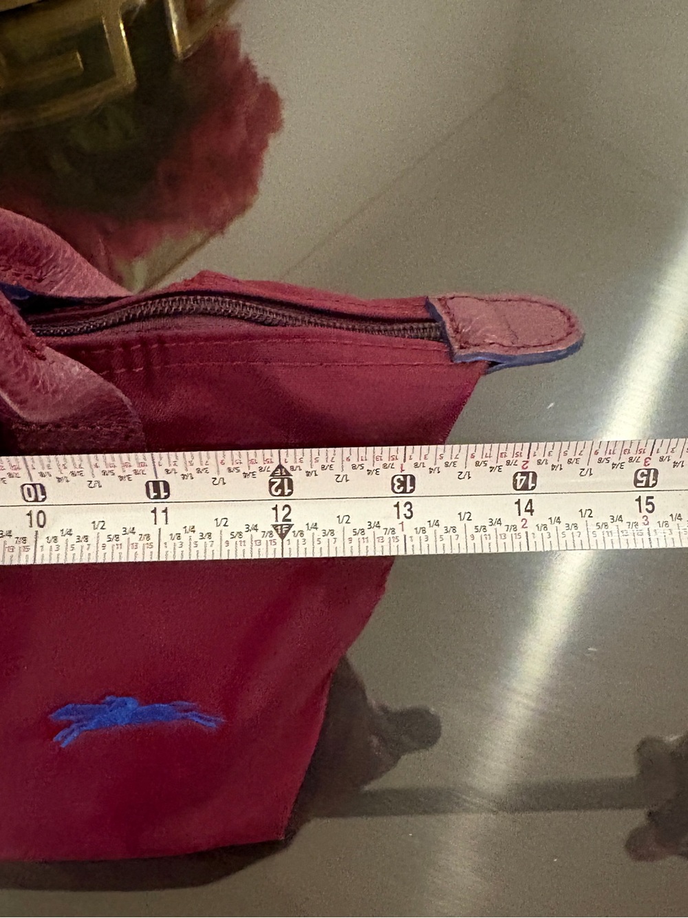 Longchamp Le Pliage Club Small Nylon Travel Bag Plum - Picture 14 of 15